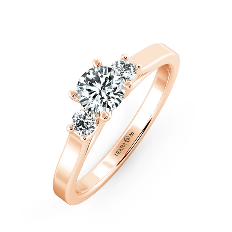 Nhẫn đính hôn Threestone chấu peg-head NCH3104 3